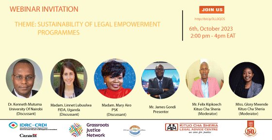 Kituo Cha Sheria Webinar- Sustainability of Legal Empowerment Programmes.