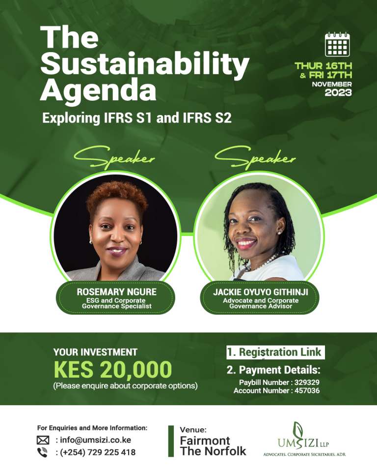 The Sustainability Agenda- Exploring IFRS S1 and IFRS S2- Nov 16 - Nov 17, 2023 at Fairmont The Norfolk