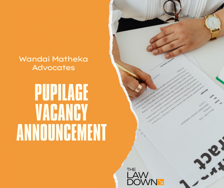 Pupillage Vacancy at Wandai Matheka Advocates