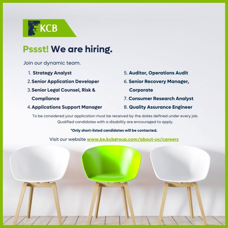 KCB is hiring a Senior Legal Counsel, Risk & Compliance