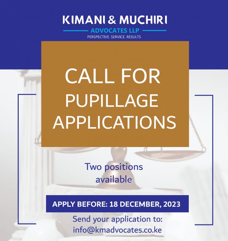 Pupillage Opportunities at KIMANI & MUCHIRI ADVOCATES LLP