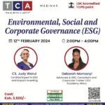 Environmental, Social and Corporate Governance